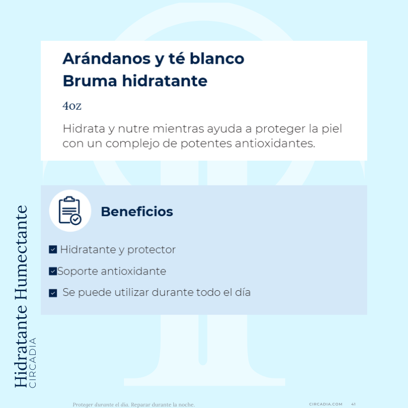 Circadia Arándanos y Té Blanco Bruma Hidratante Antioxidante 118 ml